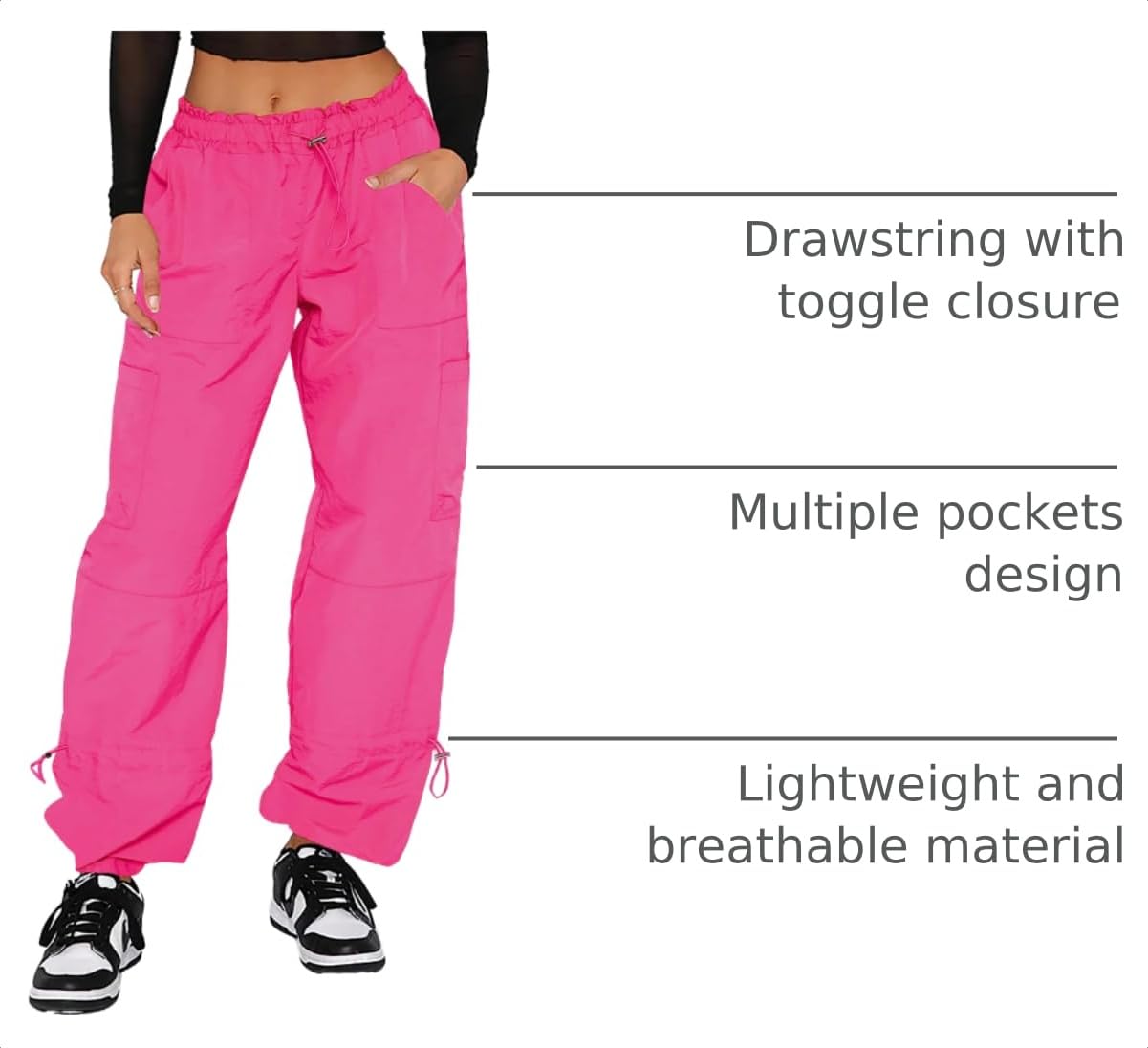 Waitfairy waistband drawstring toggle for adjustable, flattering fit