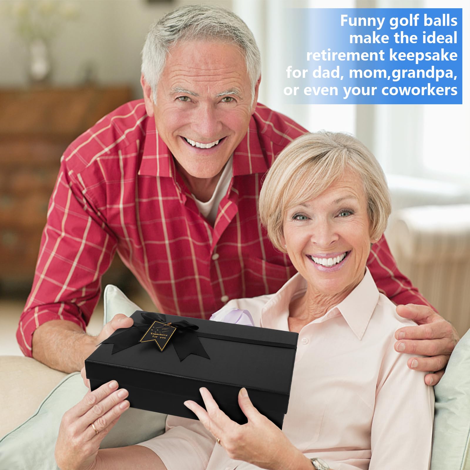 Waldeinsamkeit lifestyle shot on golf course showing recipient enjoying humorous, usable gift