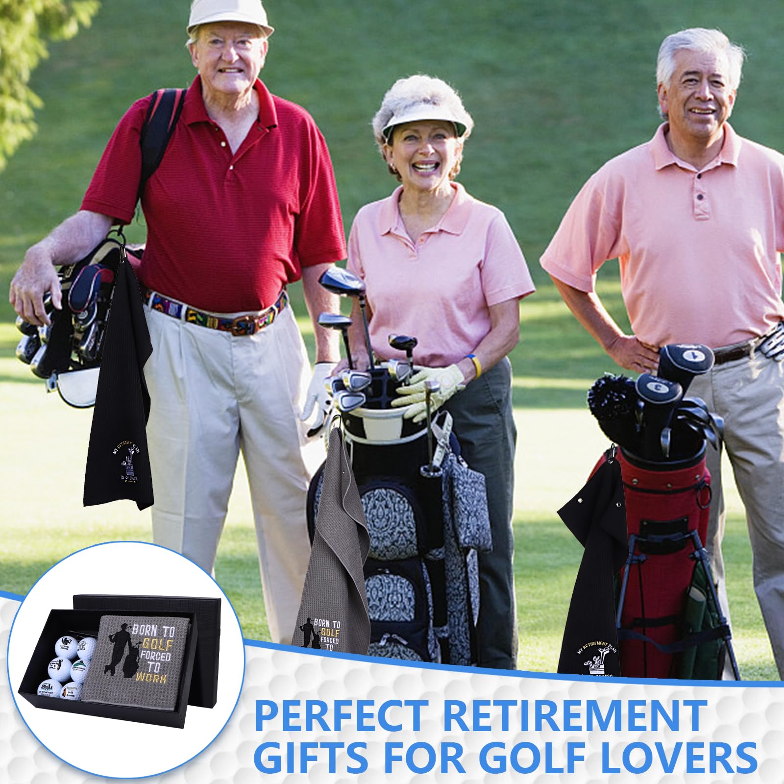 Waldeinsamkeit towel snapped to a golf bag for quick access and space-saving benefit