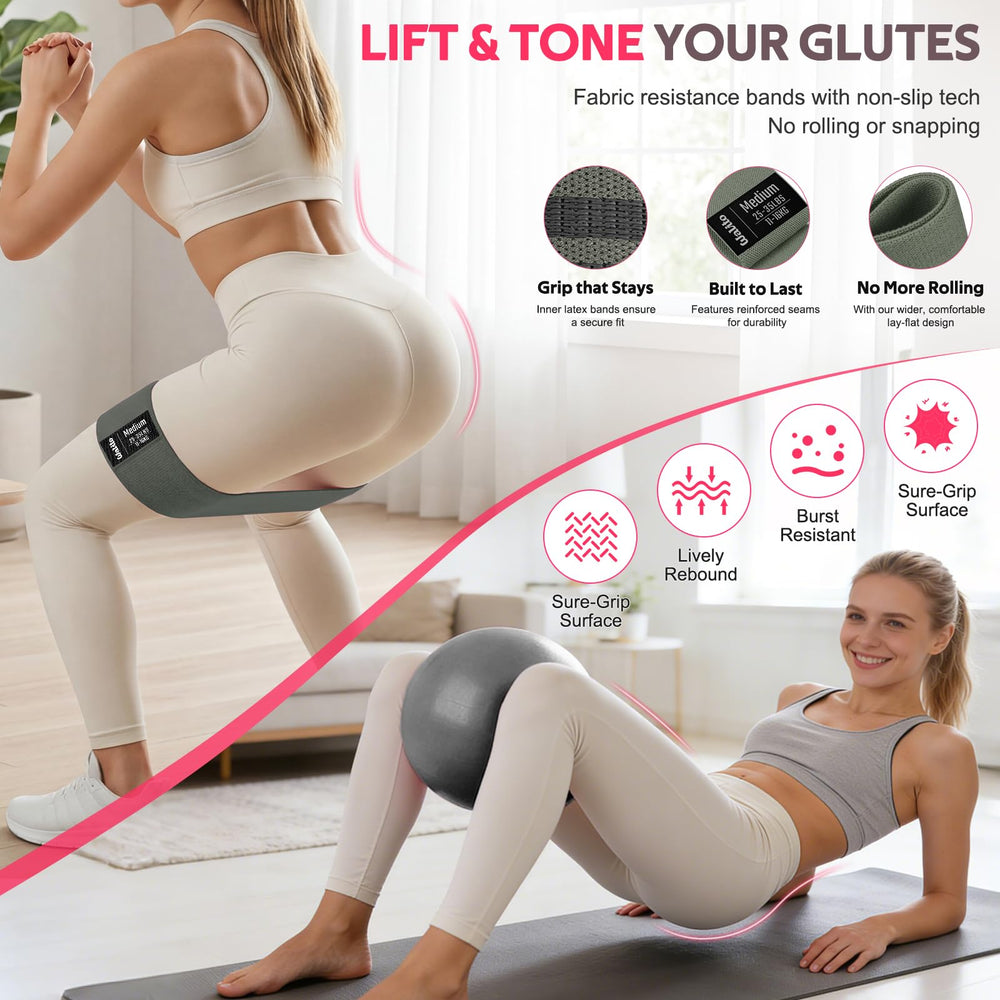 WALITO small yoga ball with straps showing support for core work