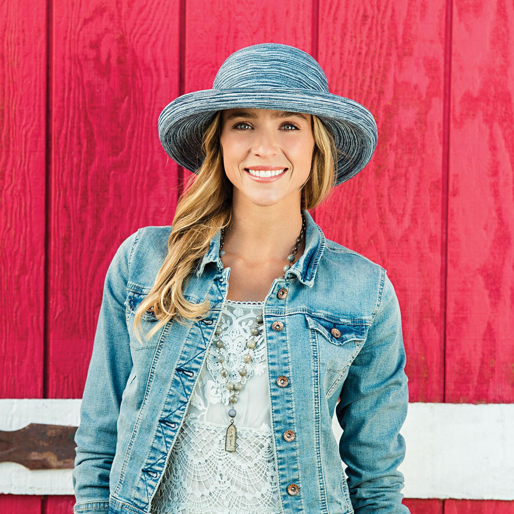 Wallaroo Hat Company close-up of brim edge highlighting sun coverage benefit