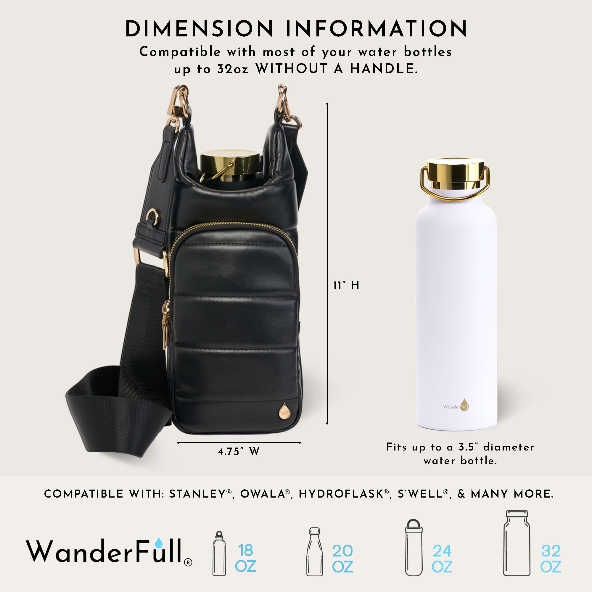 WanderFull HydroBag outer phone pocket open with phone inside for fast access on the go