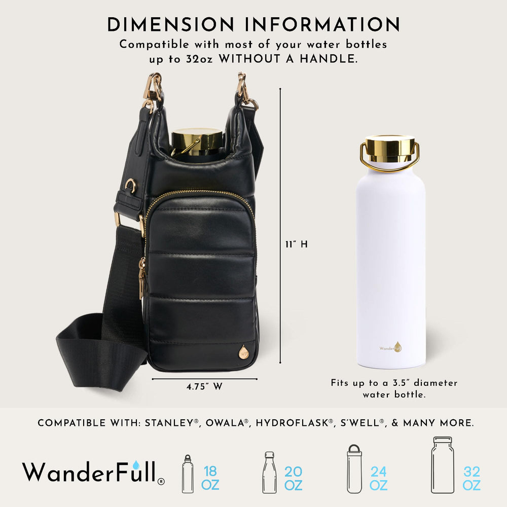 WanderFull HydroBag outer phone pocket open with phone inside for fast access on the go