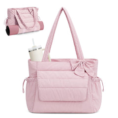 Wandering Nature front view of tote showing organized pockets and silhouette