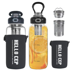 wangsdjy front view bottle showing clear glass and elegant shape, ideal for hydration