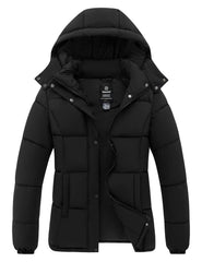wantdo front view short quilted parka showing streamlined silhouette and warmth