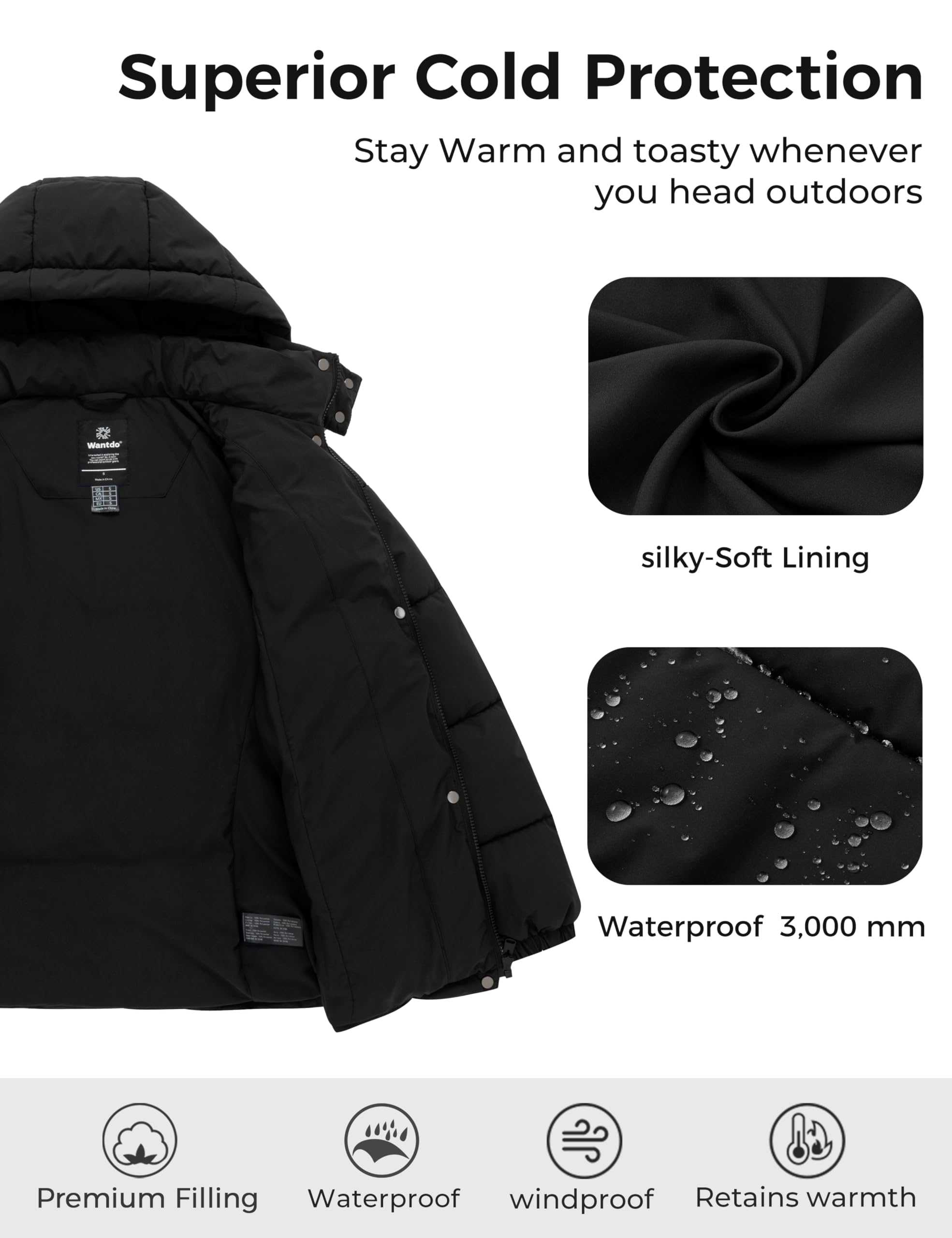 wantdo zipper and pocket detail offering secure storage and convenience