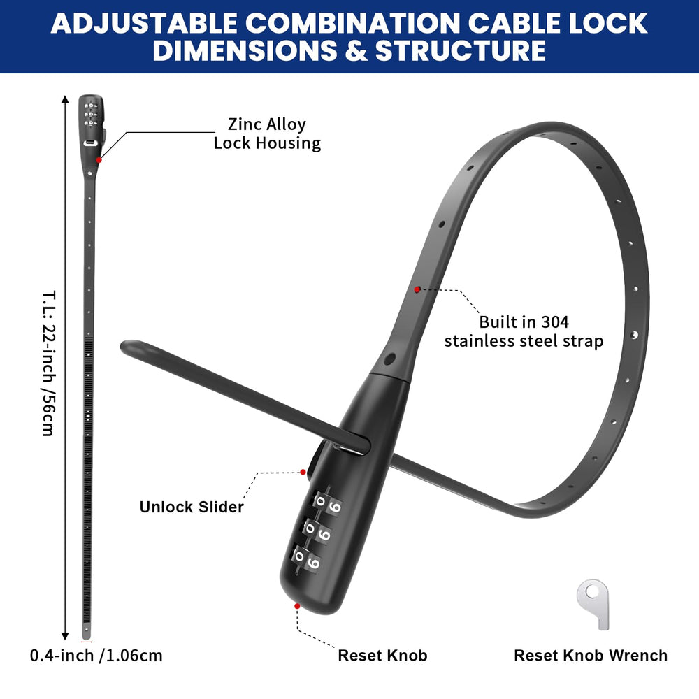 WARLION close-up of zinc-alloy lock head highlighting the easy three-digit combination