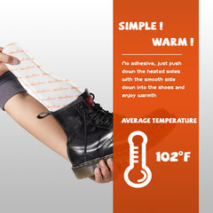 WarmSpark insole placed inside shoe demonstrating hands-free warmth