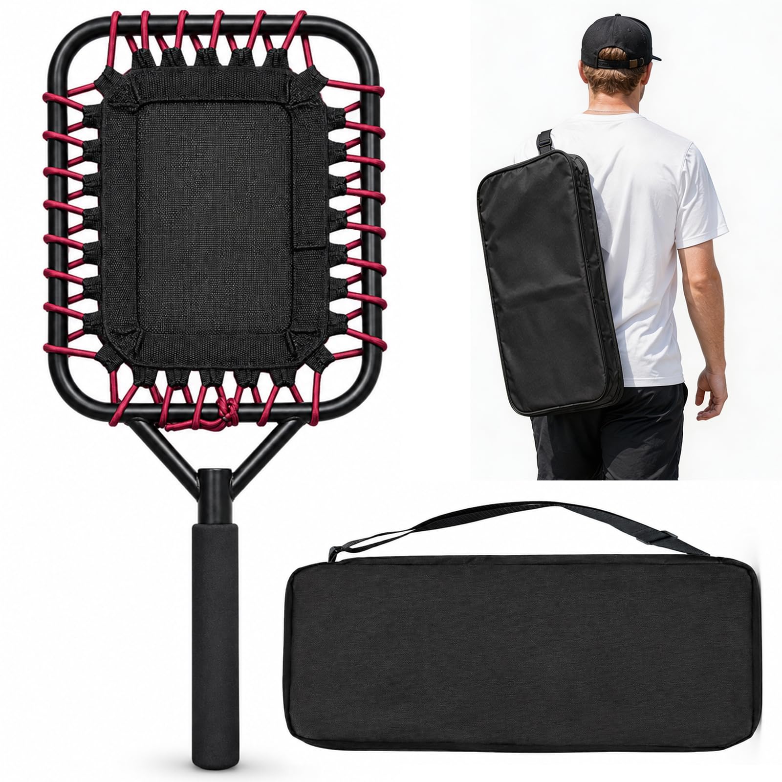 wasoyun racket front view showing full bat and net head, aids consistent practice