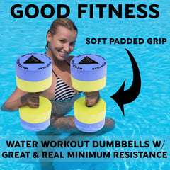 Water Gear padded handle close-up demonstrating comfortable secure grip for workouts