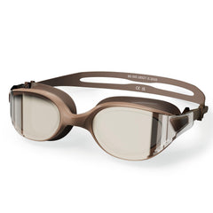 WATER TIME front view of goggles showing streamlined design and clear lens benefit