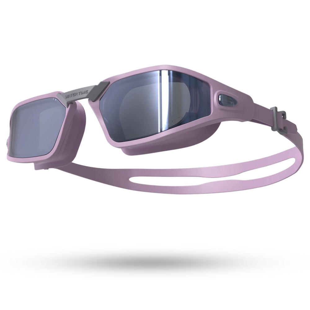 WATER TIME front view purple goggles showing full frame and lens benefit clear vision