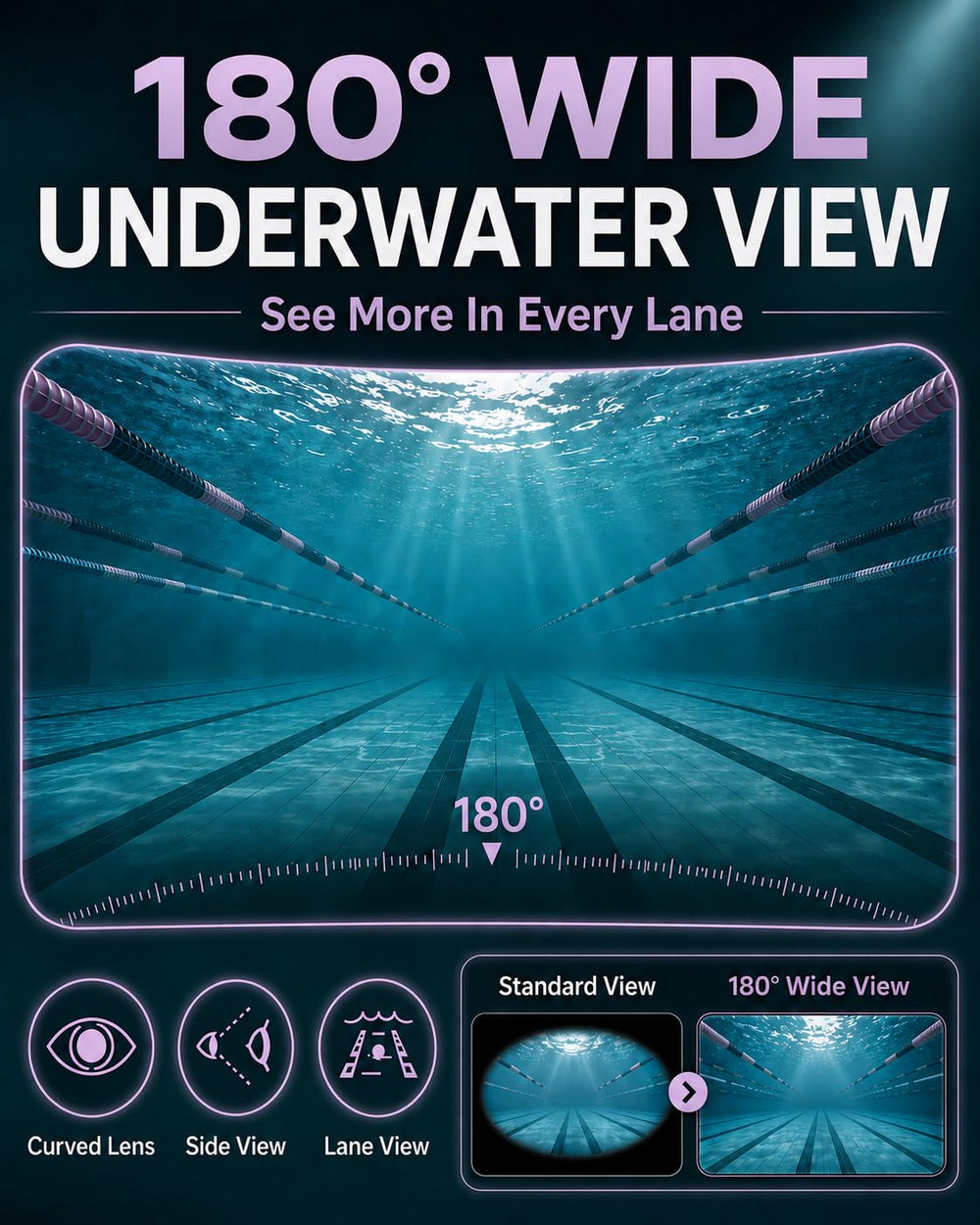WATER TIME side profile highlighting large frame and wide view benefit for awareness