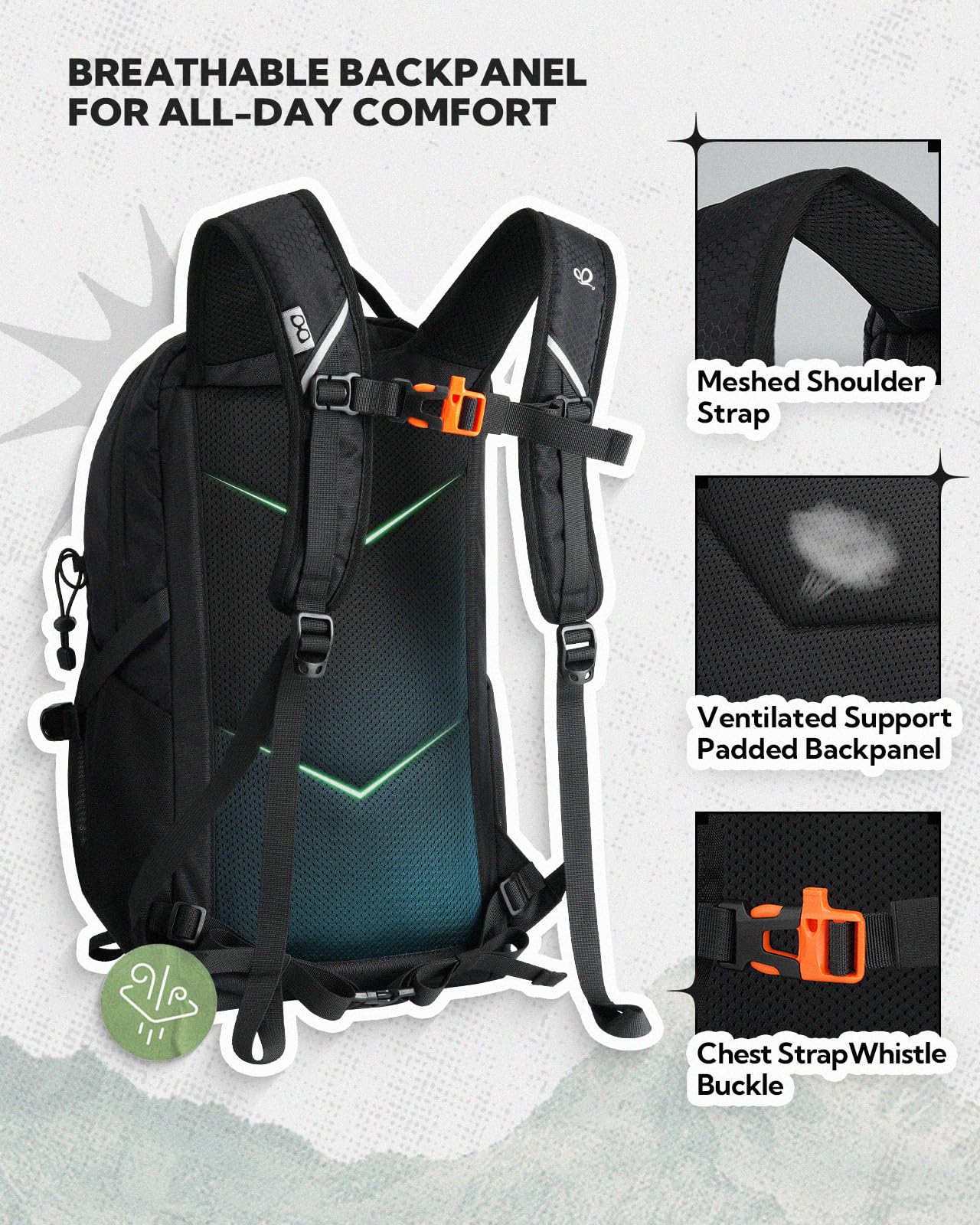 WATERFLY side mesh pocket and bungee storing bottle and jacket