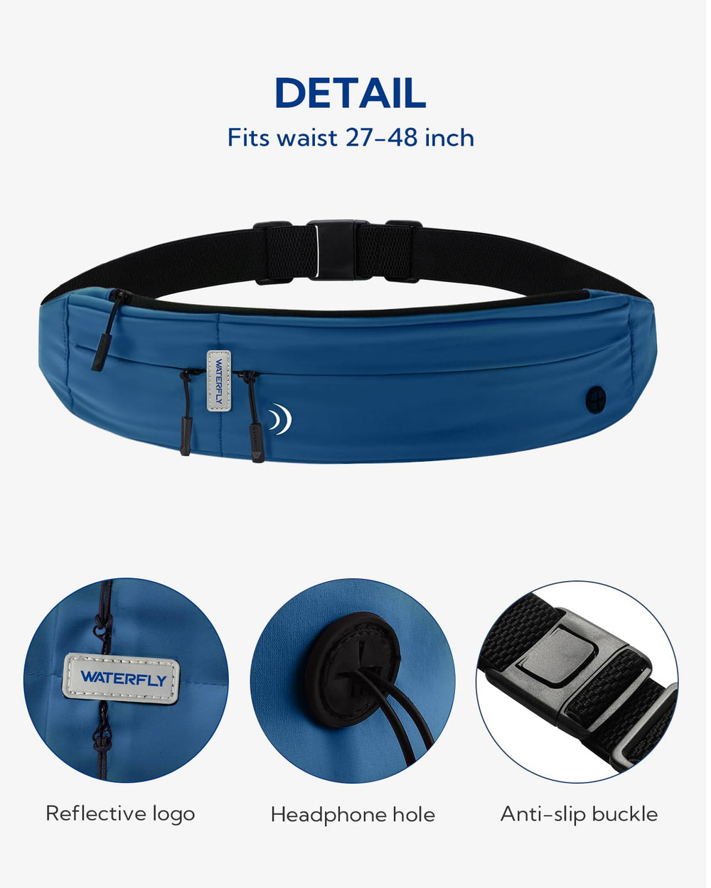 WATERFLY belt held in hand for size comparison highlighting compact portability