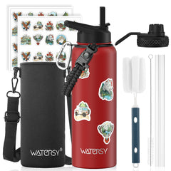 WATERSY red bottle front view showing durable build and color