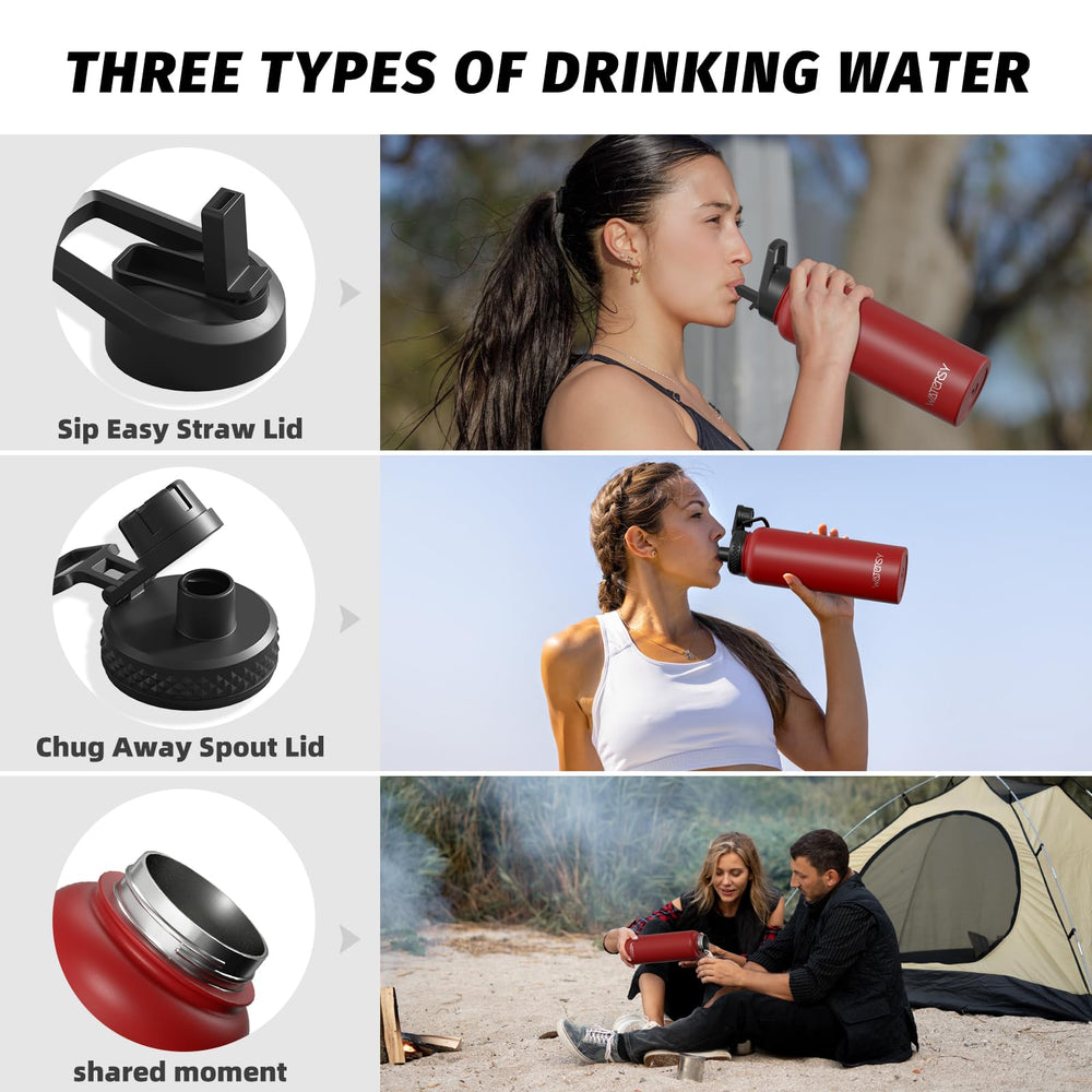 WATERSY straw spout lid detail for easy hands-free sipping