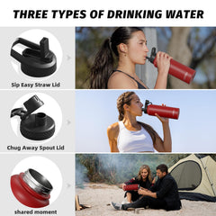 WATERSY straw spout lid detail for easy hands-free sipping