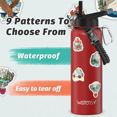 WATERSY two lids and spare straws displayed for versatile use