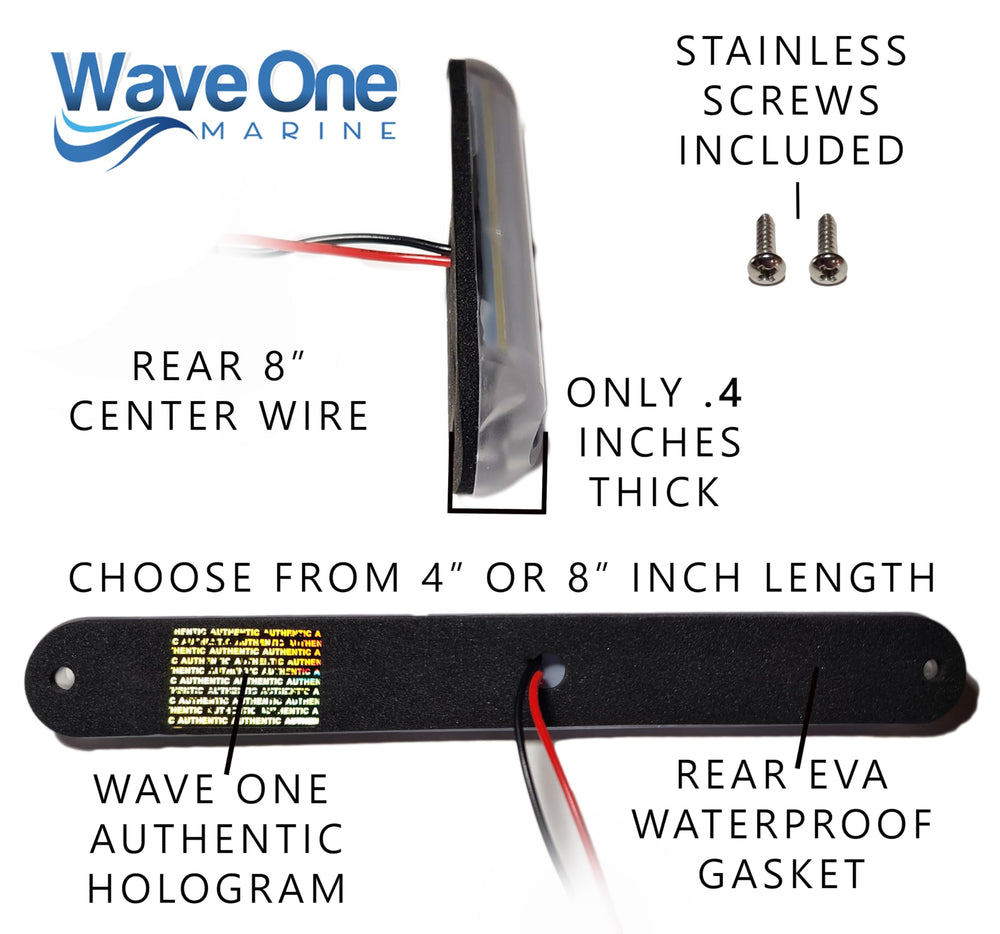 Wave One Marine next to a hand for scale, illustrates compact 8-inch size and easy retrofit advantage