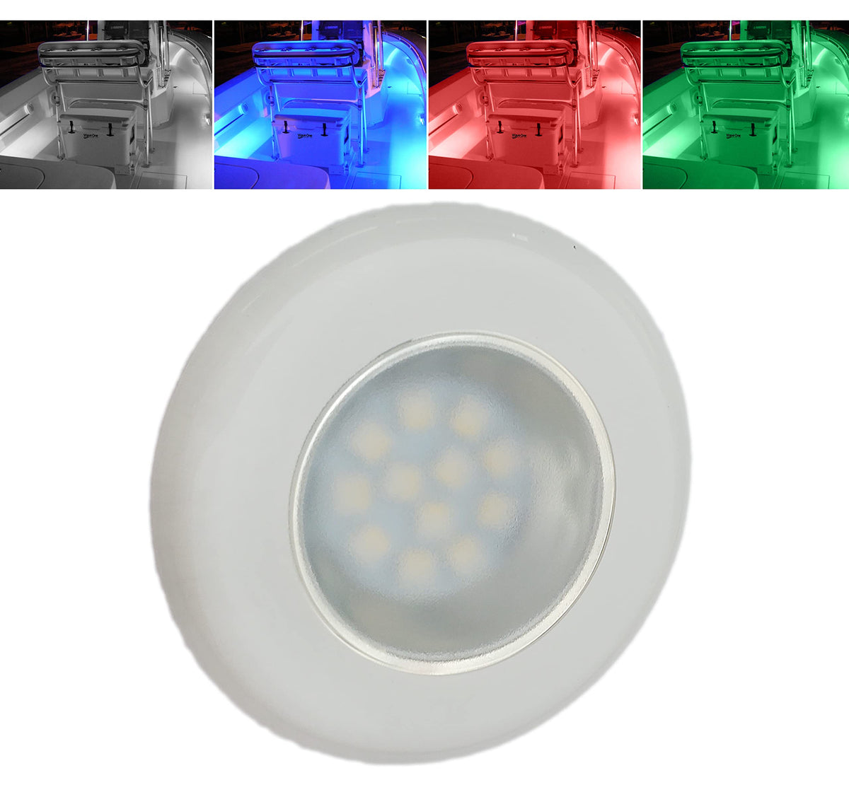 Wave One Marine front bezel showing clean white finish and flush mount benefit