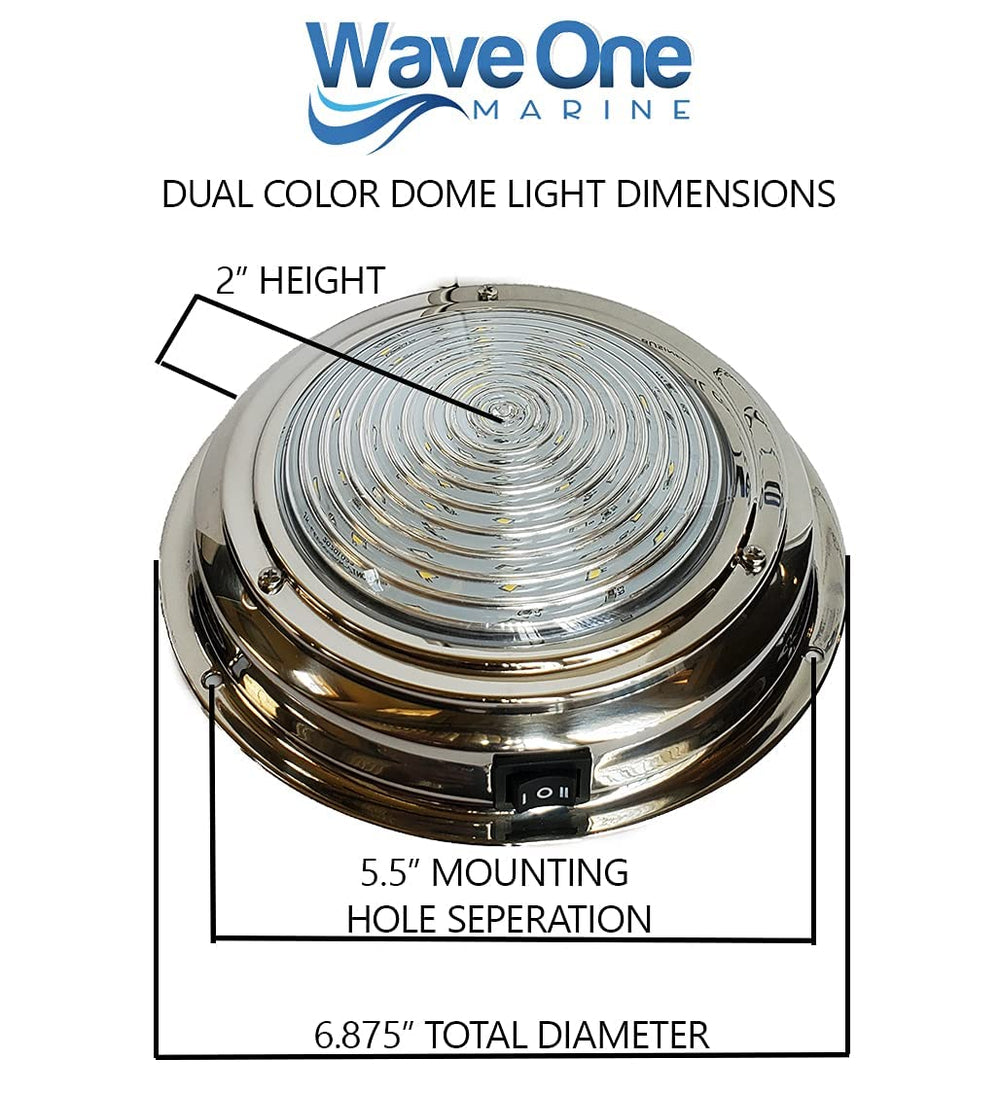 Wave One Marine installed in cabin ceiling illustrating bright white and ambient blue benefit