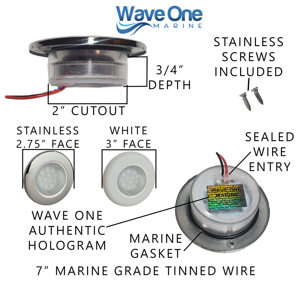 Wave One Marine illuminated red light preserving night vision for safe navigation