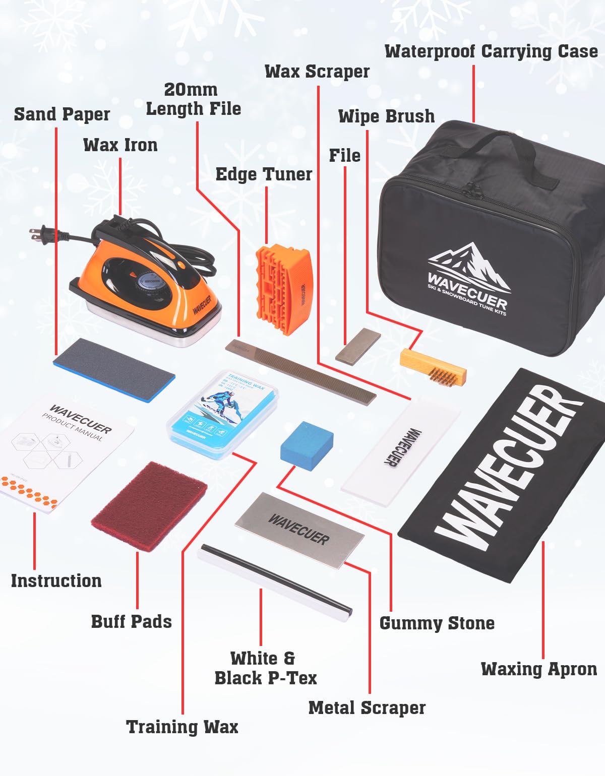WAVECUER tuning kit on a mountain bench demonstrating fast on-site tuning