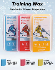 WAVECUER three temperature wax bars displayed for precise snow-condition selection