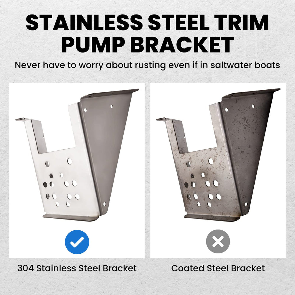 Waverspeed bracket paired with trim pump assembly for reliable support