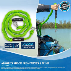 WAVESRX AnchorMate stainless snap hook detail for secure, corrosion-resistant connection
