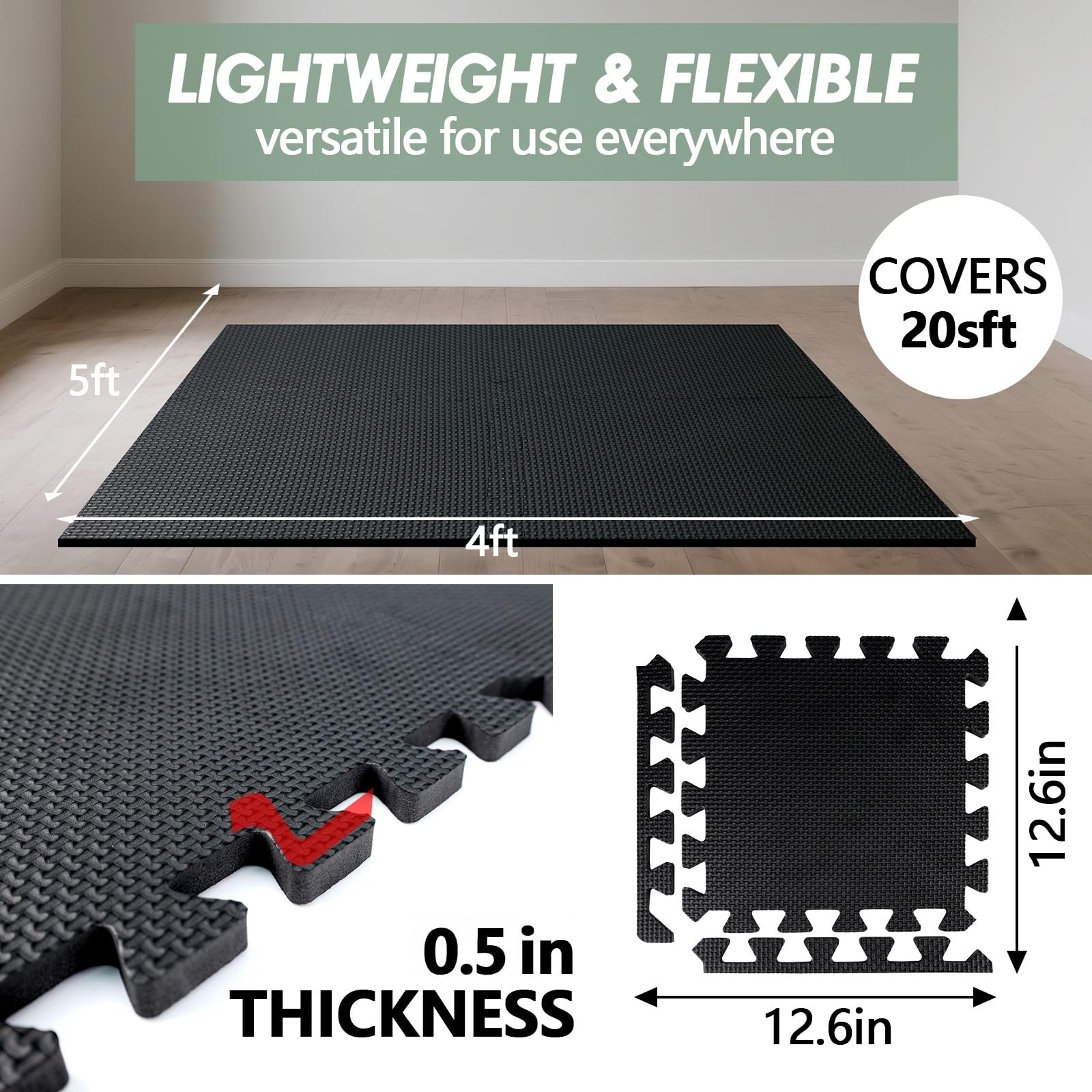 WAWINY close-up of textured EVA surface highlighting grip and slip resistance benefit