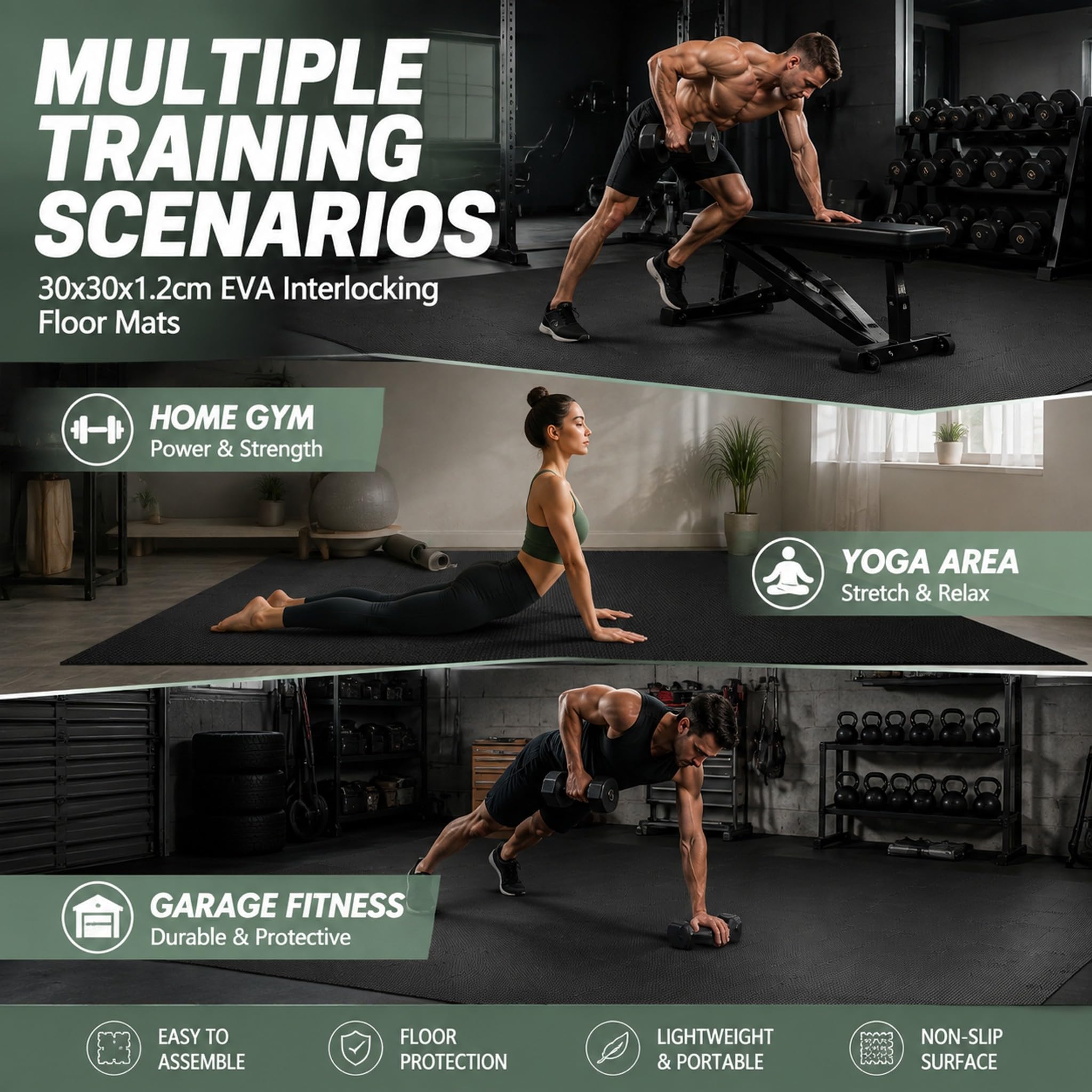 WAWINY mat under dumbbells absorbing impact and reducing noise benefit