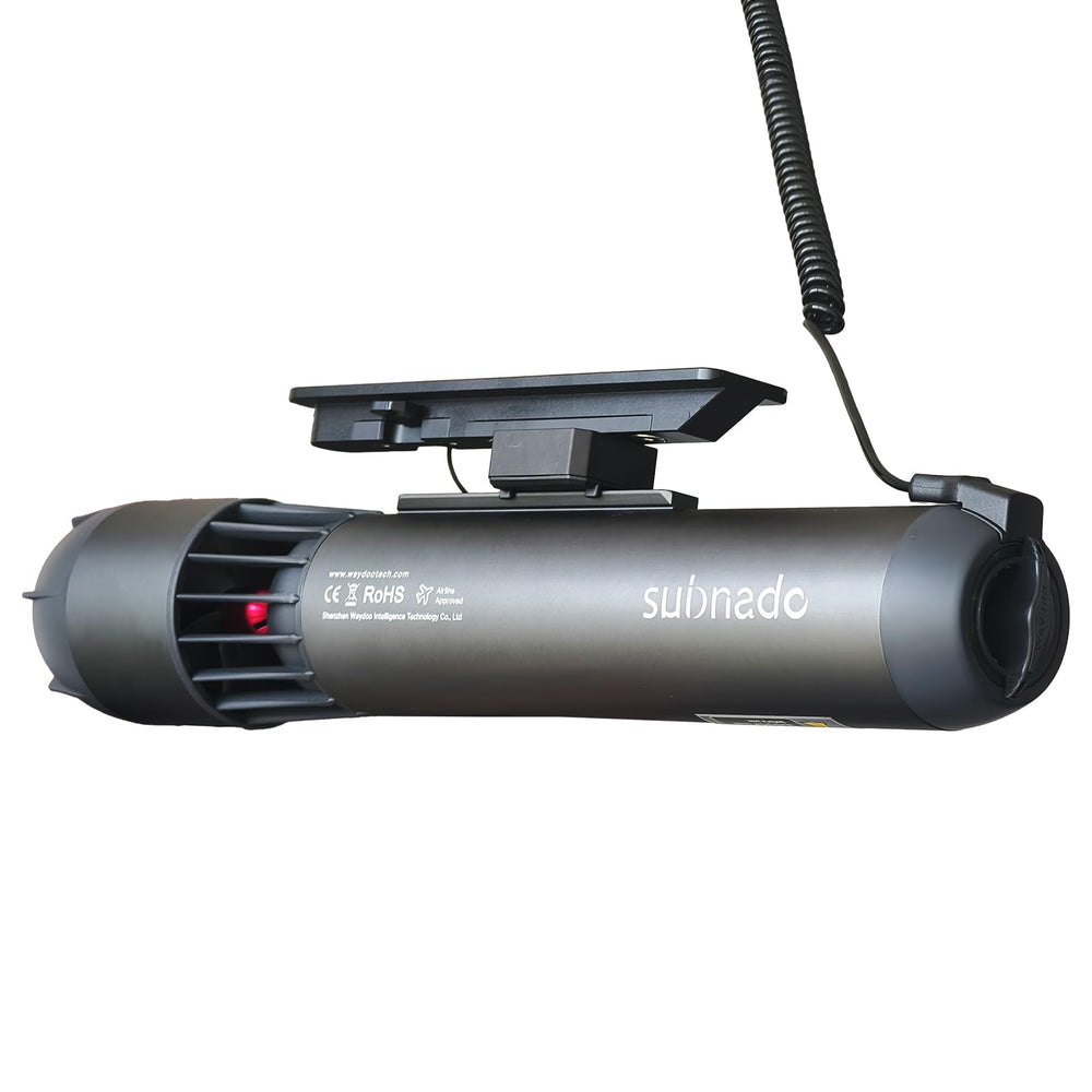 Waydoo Subnado slide-in bracket detail showing secure mount benefit