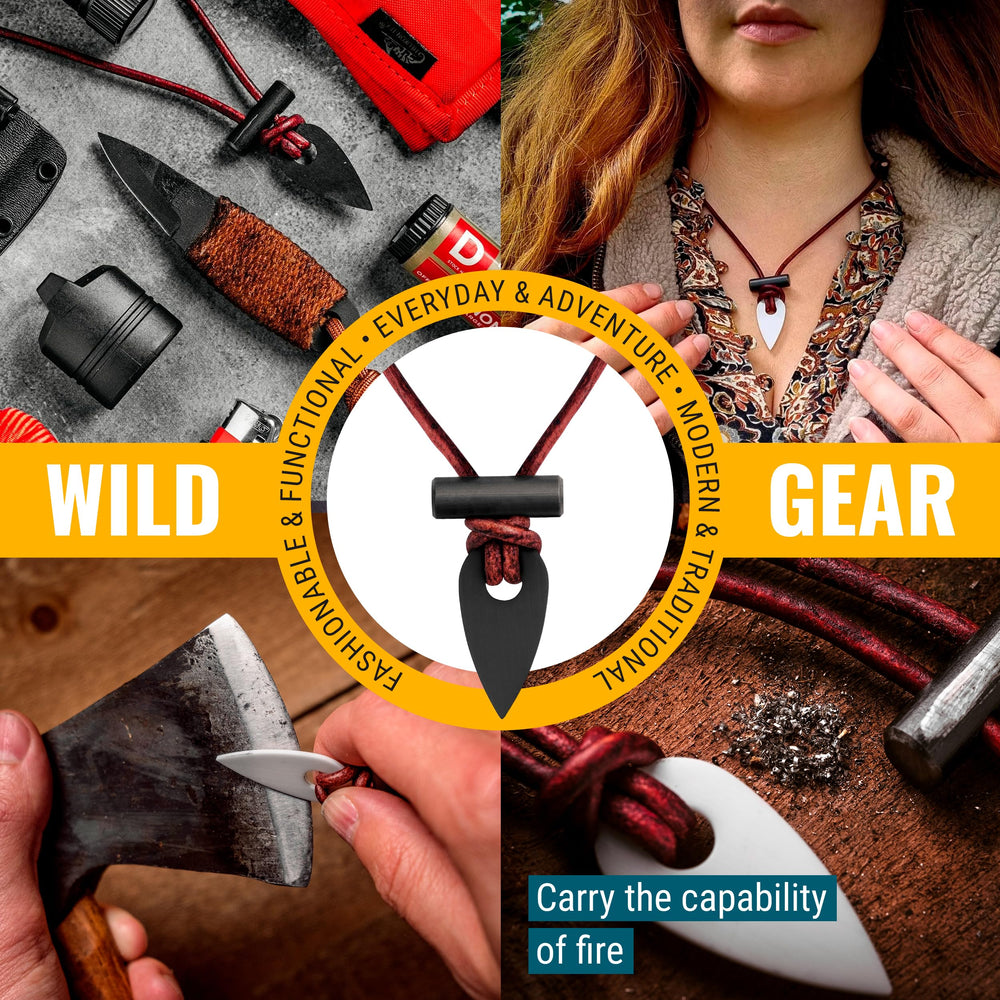 Wazoo ferro rod producing sparks for quick tinder ignition demonstration