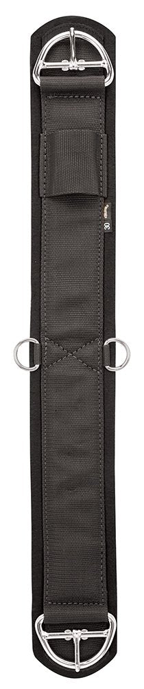 Weaver Equine cinch front close-up showing felt lining and comfort benefits