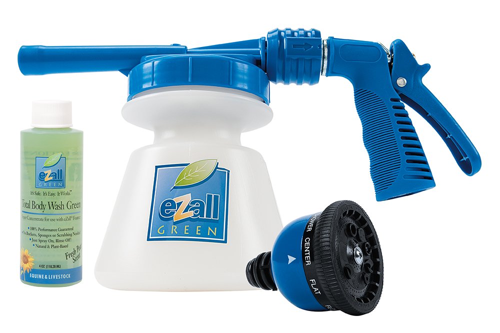 Weaver Equine foamer front view showing durable build and easy hose attachment benefits