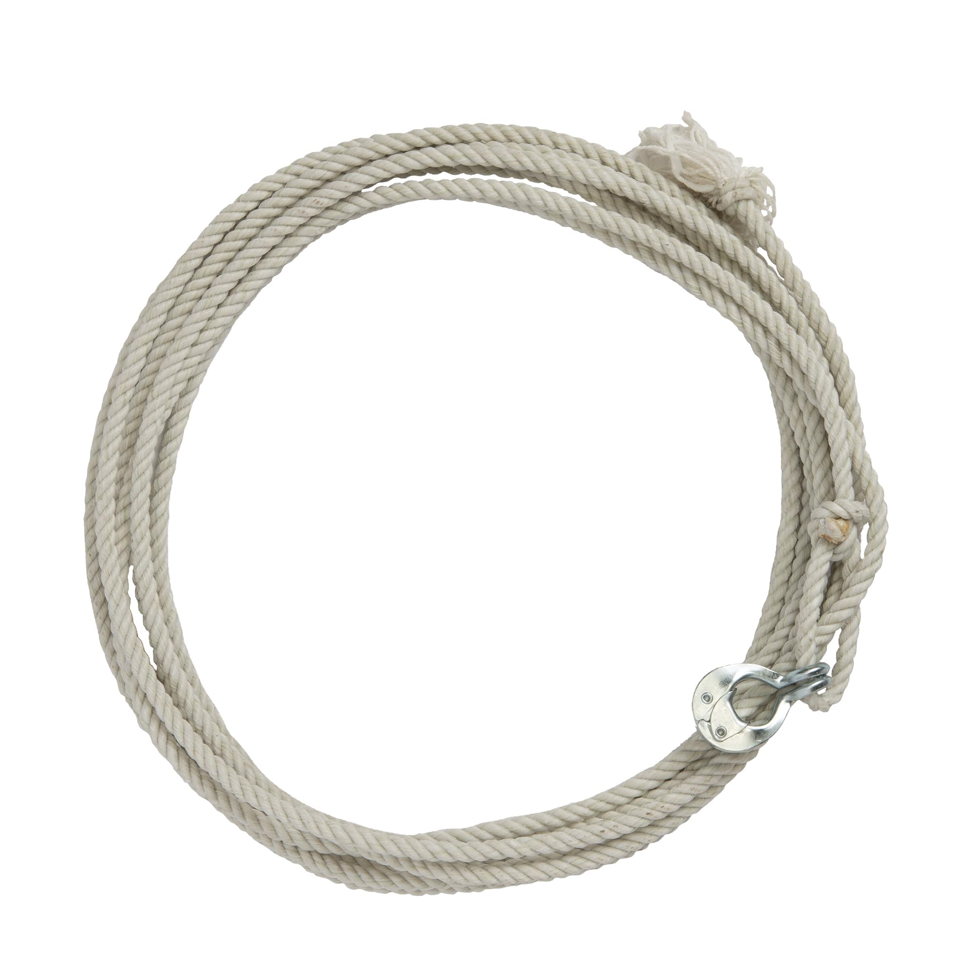 Weaver Equine front view of natural waxed nylon rope showing length and finish for easy handling