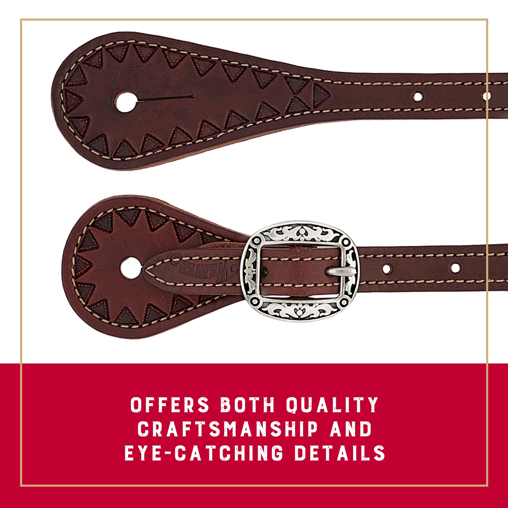 Weaver Equine leather texture skirting closeup showing durable grain