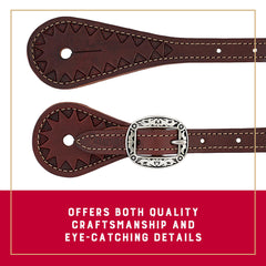 Weaver Equine leather texture skirting closeup showing durable grain