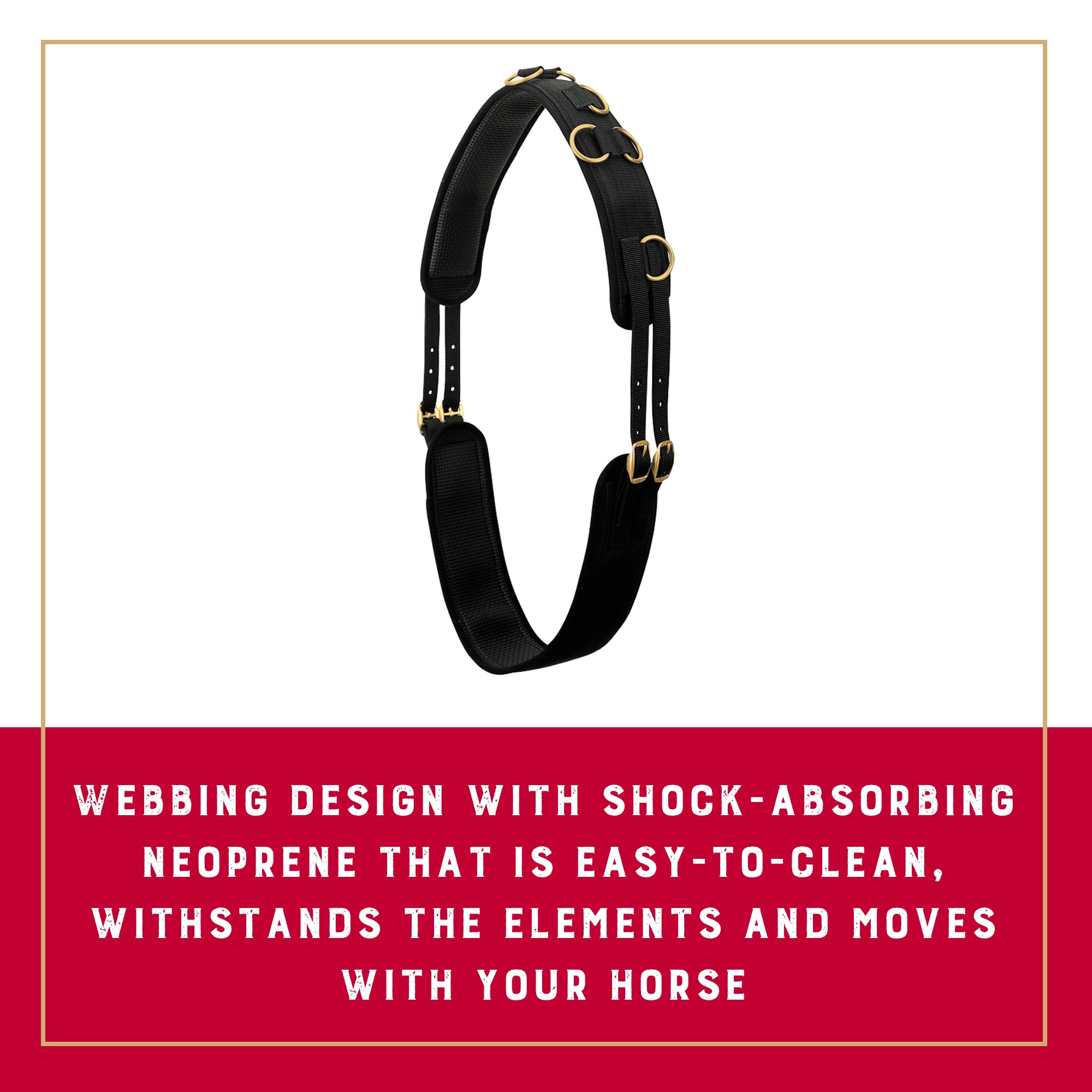 Weaver Equine neoprene padding closeup highlighting shock absorption benefit