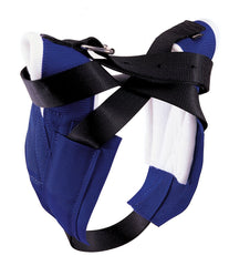 Weaver Equine Super 8 horn wrap front view showing blue nylon and felt lining, protects steer during roping