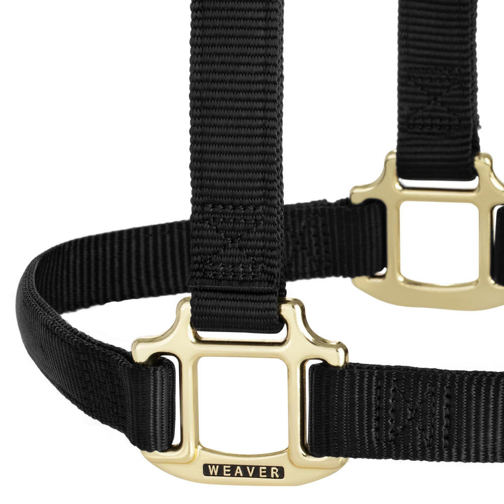 Weaver Equine triple-ply cheek detail demonstrating reinforced strength