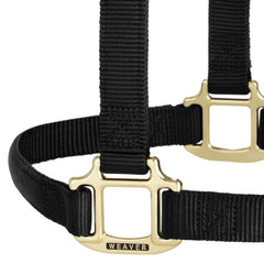 Weaver Equine triple-ply cheek detail demonstrating reinforced strength