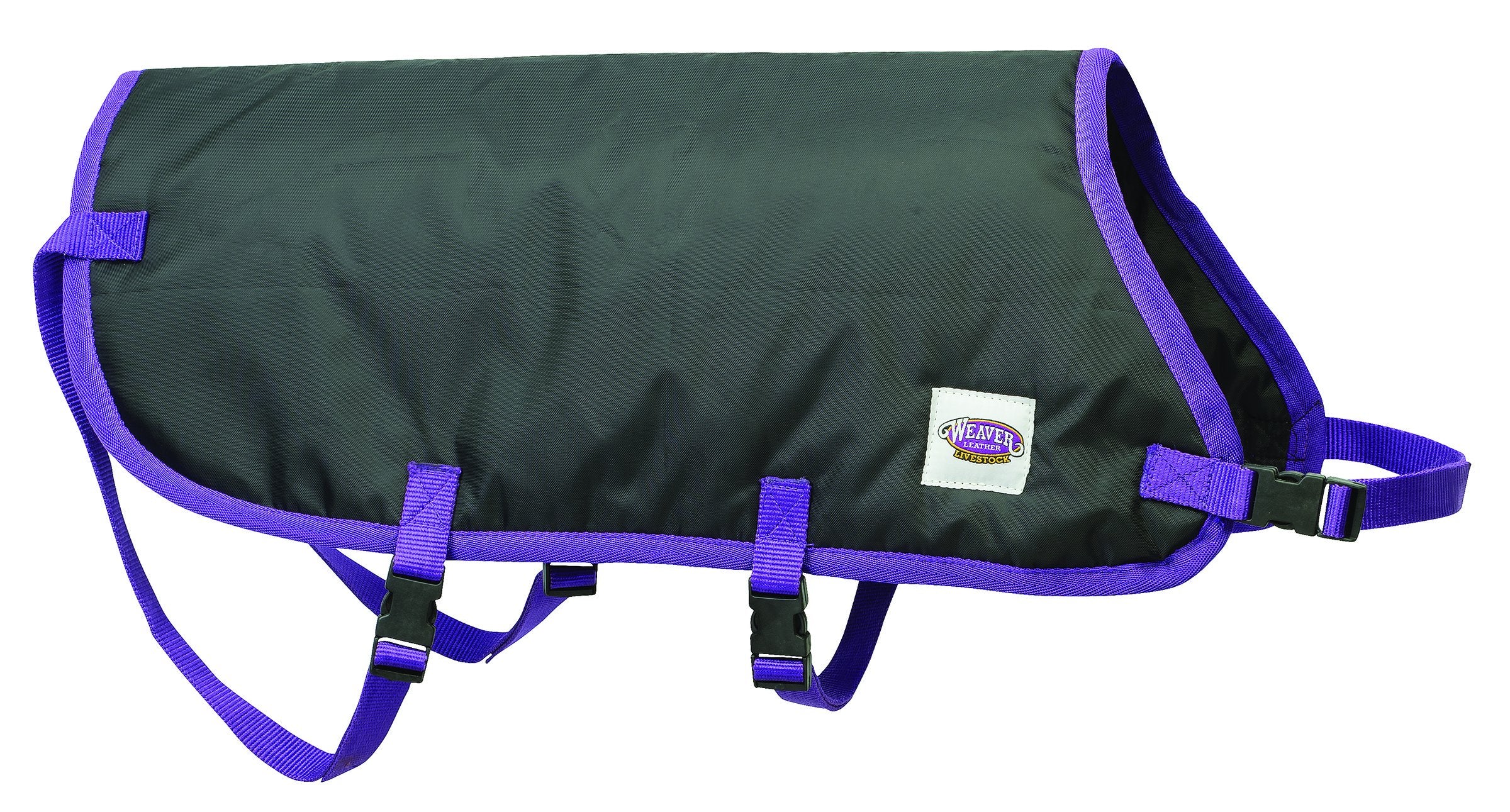 Weaver Livestock Pro Calf Blanket front view showing fit and buckles for quick changes