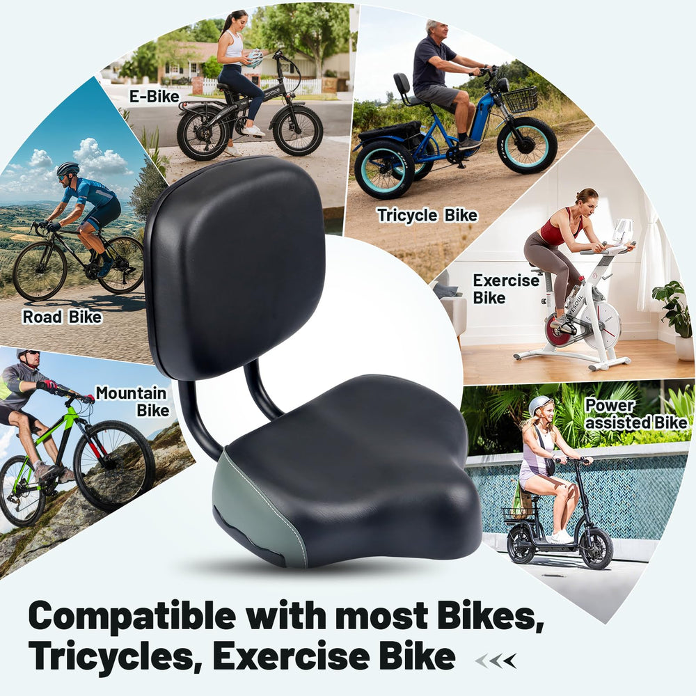 WEEROCK replacement saddle mounted on exercise bike for longer workouts