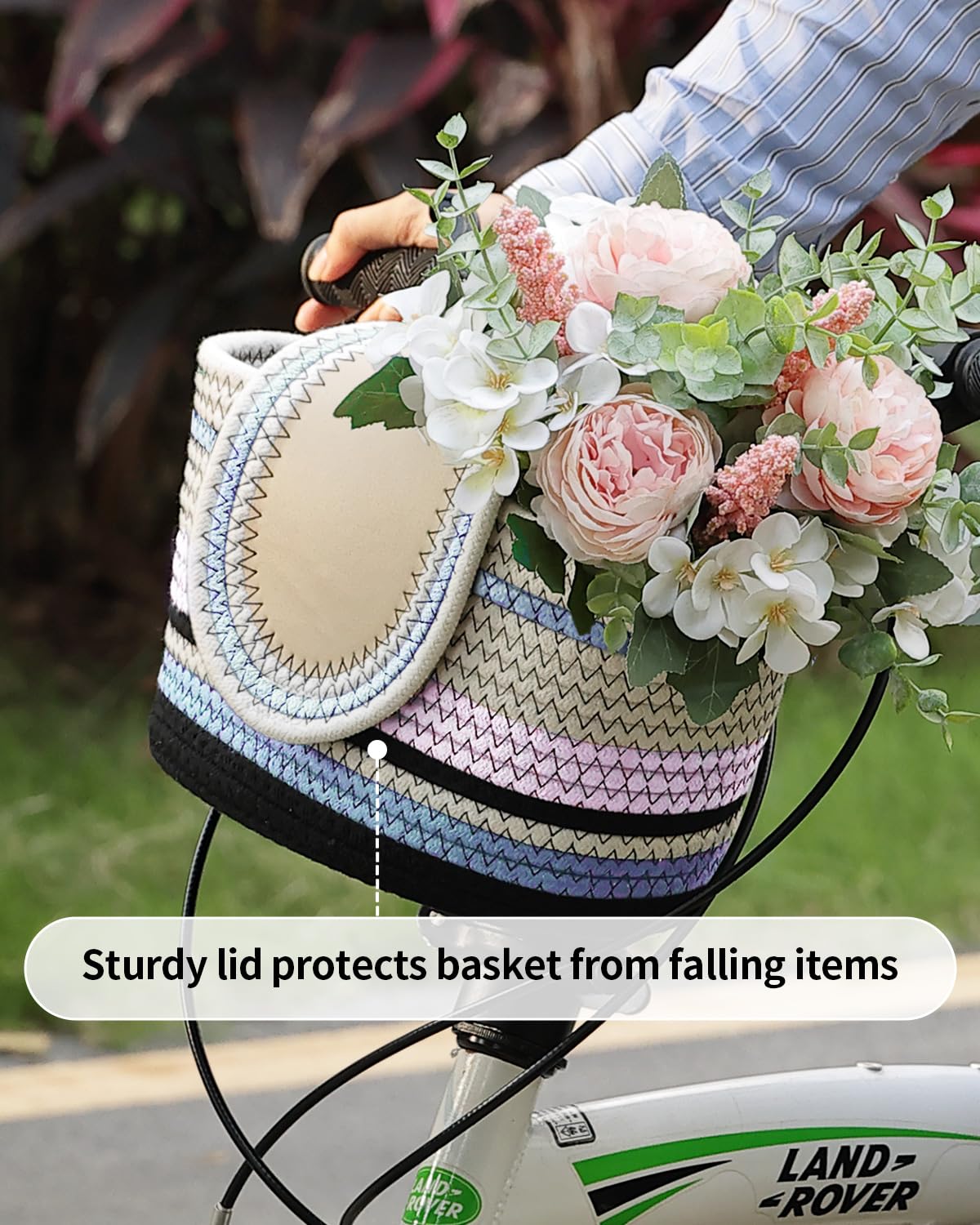 WeGear basket with lid open displaying roomy interior for everyday items and protection