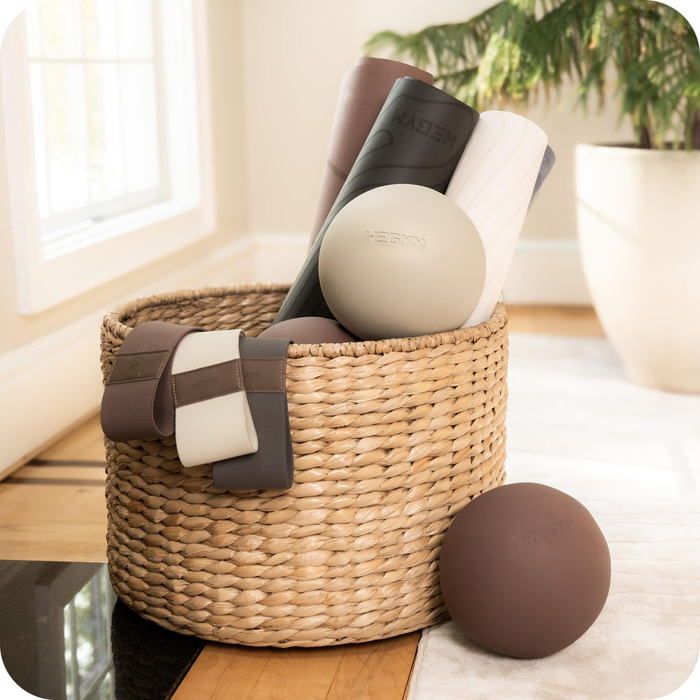 WeGym pilates ball with pump and valve detail for quick inflation convenience
