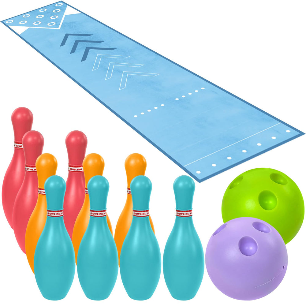 Wensdr front packaging showing full family bowling set and benefits